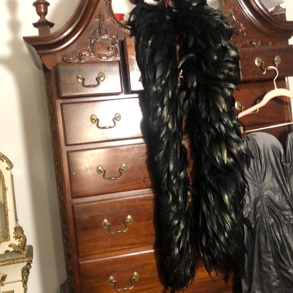 The real thing! Teal feather boa! Stunning!